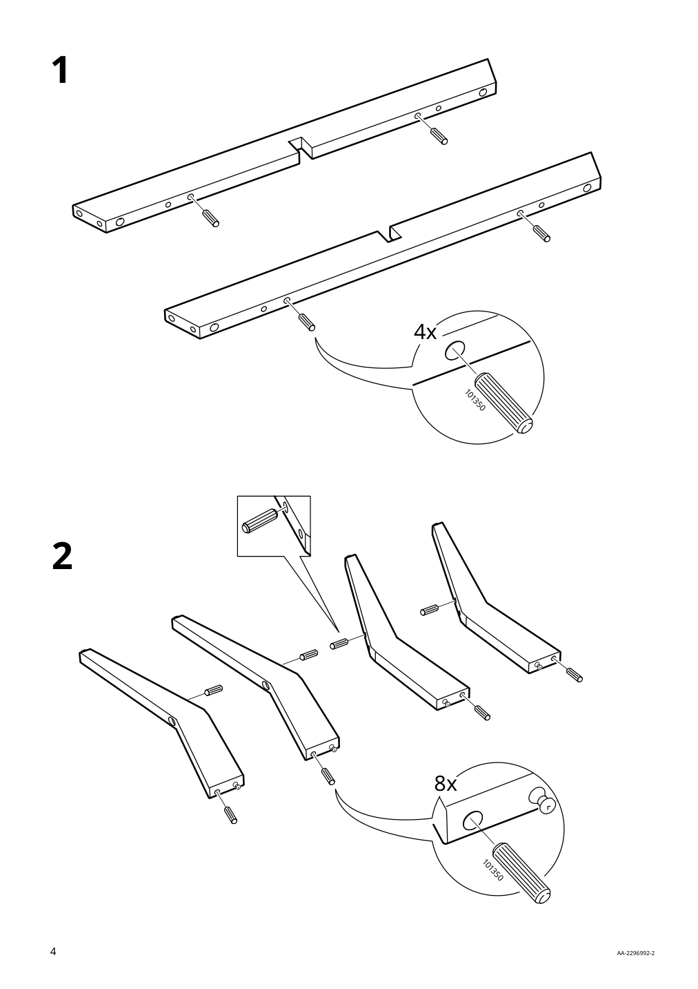 Assembly instructions for IKEA Jakobsfors coffee table dark brown stained oak veneer | Page 4 - IKEA JAKOBSFORS coffee table 505.151.67