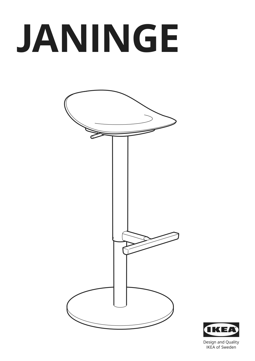 Assembly instructions for IKEA Janinge bar stool gray | Page 1 - IKEA JANINGE bar stool 102.813.54