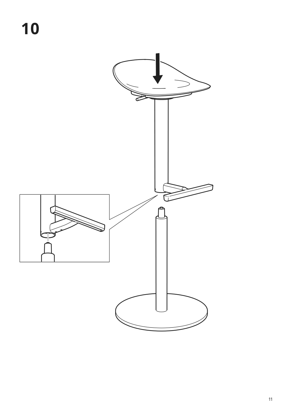 Assembly instructions for IKEA Janinge bar stool gray | Page 11 - IKEA JANINGE bar stool 102.813.54