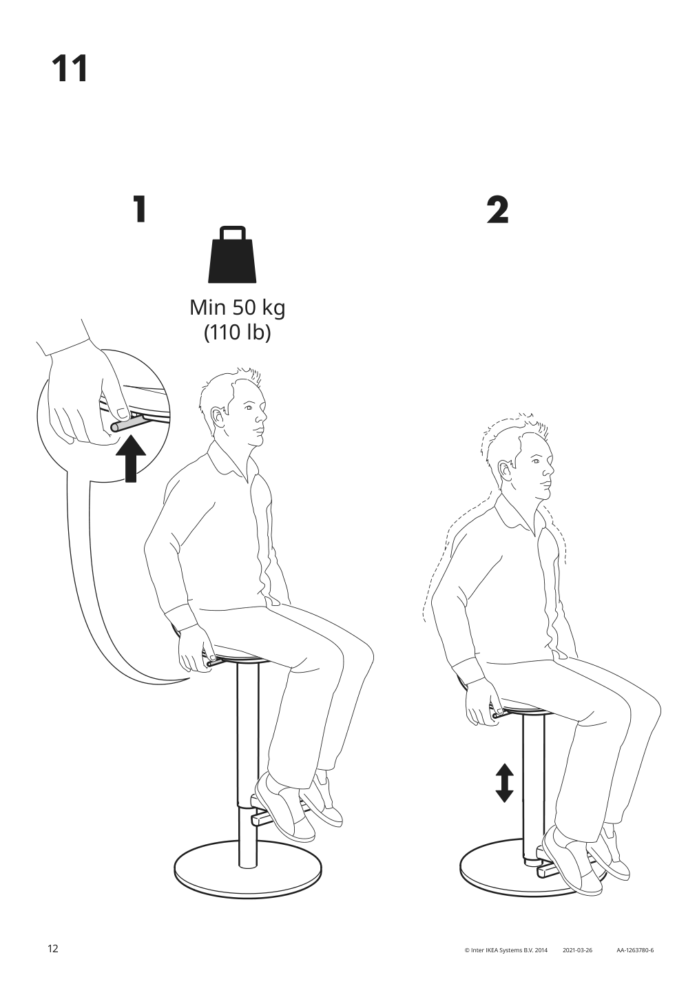 Assembly instructions for IKEA Janinge bar stool gray | Page 12 - IKEA JANINGE bar stool 102.813.54