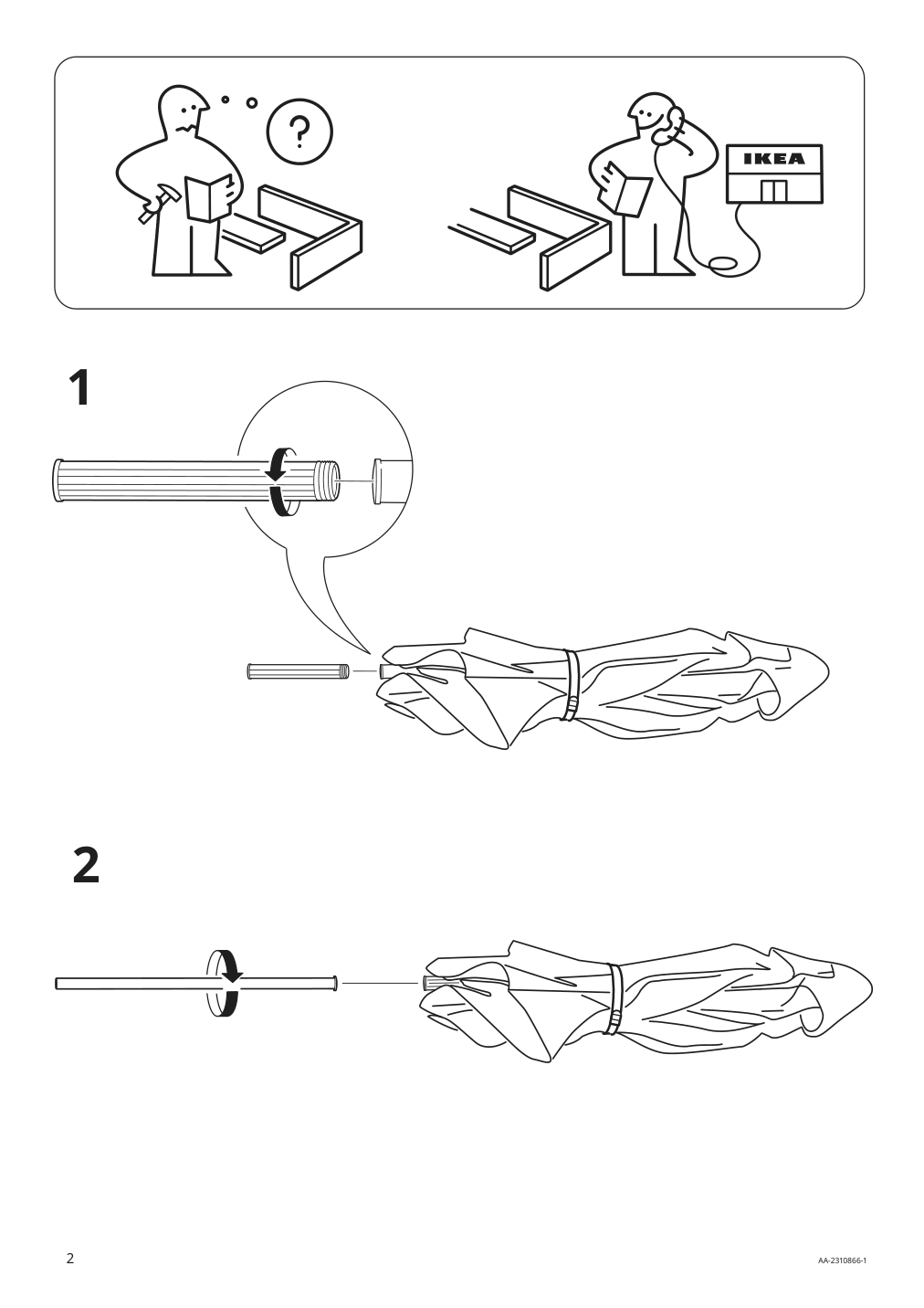 Assembly instructions for IKEA Joggesoe umbrella light grey beige | Page 2 - IKEA JOGGESÖ umbrella with base 394.956.94