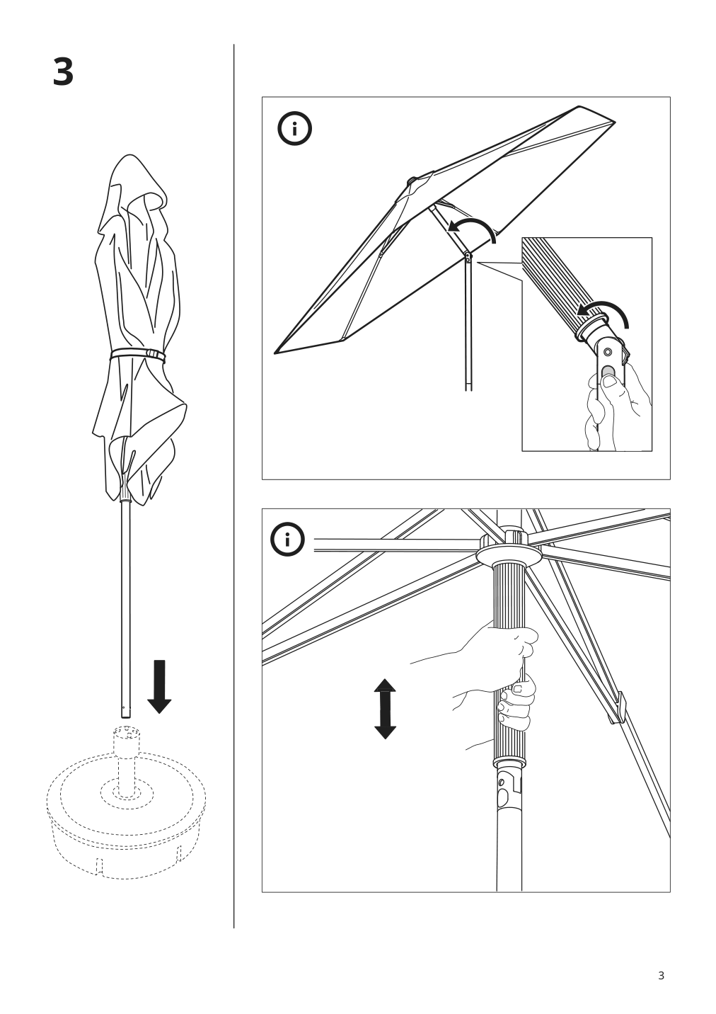 Assembly instructions for IKEA Joggesoe umbrella light grey beige | Page 3 - IKEA JOGGESÖ umbrella with base 394.956.94