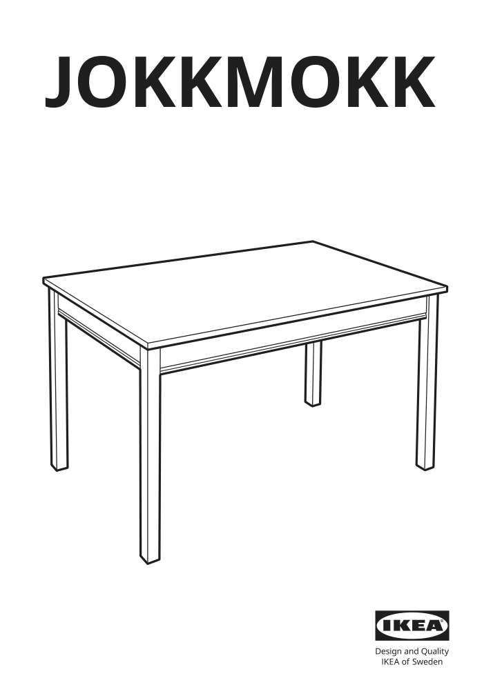 Assembly instructions for IKEA Jokkmokk table and 4 chairs black brown | Page 1 - IKEA JOKKMOKK table and 4 chairs 803.944.56