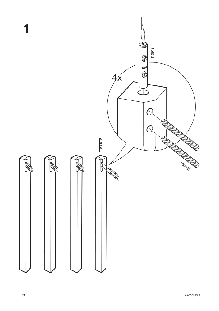 Assembly instructions for IKEA Jokkmokk table and 4 chairs black brown | Page 6 - IKEA JOKKMOKK table and 4 chairs 803.944.56