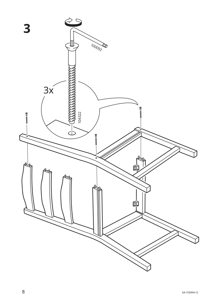 Assembly instructions for IKEA Jokkmokk table and 4 chairs black brown | Page 8 - IKEA JOKKMOKK table and 4 chairs 803.944.56