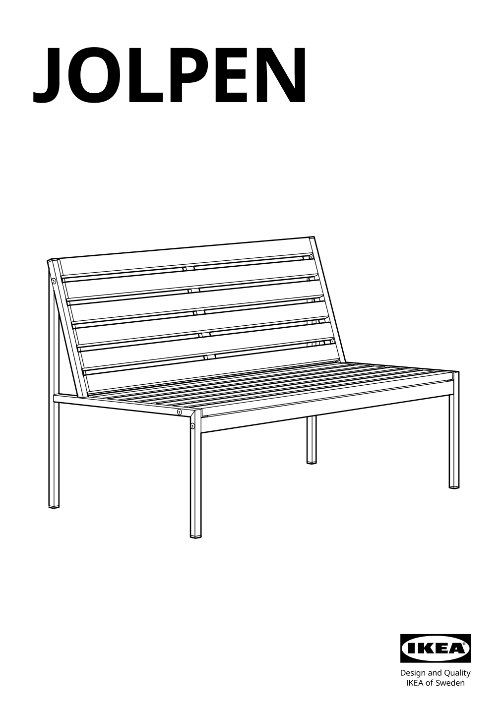 Assembly instructions for IKEA Jolpen loveseat outdoor white gray | Page 1 - IKEA JOLPEN loveseat, outdoor 194.950.63