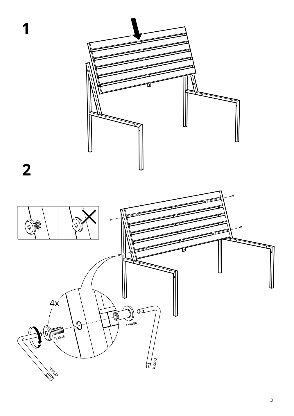 Assembly instructions for IKEA Jolpen loveseat outdoor white gray | Page 3 - IKEA JOLPEN loveseat, outdoor 194.950.63