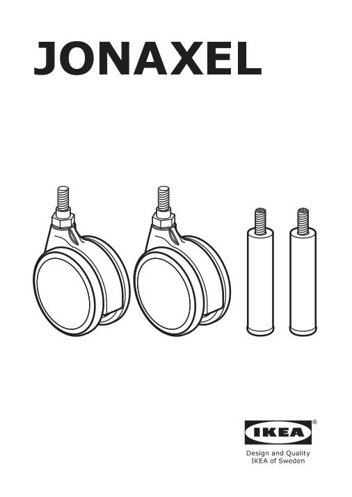 Assembly instructions for IKEA Jonaxel 2 legs and 2 casters white | Page 1 - IKEA JONAXEL storage combination 492.974.91