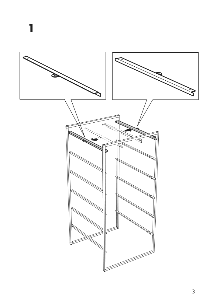 Assembly instructions for IKEA Jonaxel adjustable clothes rail white | Page 3 - IKEA JONAXEL wardrobe combination 593.114.63