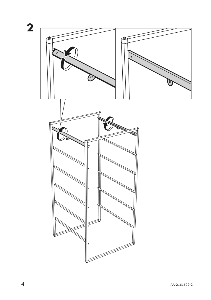 Assembly instructions for IKEA Jonaxel adjustable clothes rail white | Page 4 - IKEA JONAXEL wardrobe combination 093.062.04