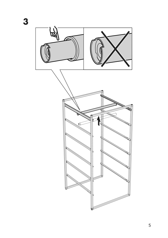 Assembly instructions for IKEA Jonaxel adjustable clothes rail white | Page 5 - IKEA JONAXEL wardrobe combination 093.062.04