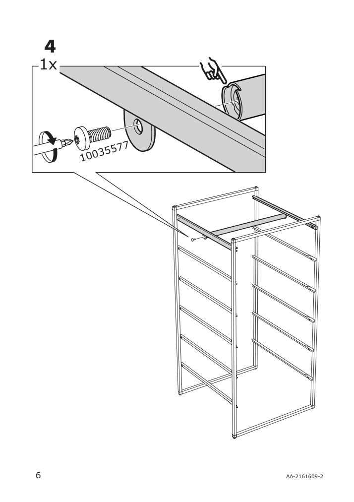 Assembly instructions for IKEA Jonaxel adjustable clothes rail white | Page 6 - IKEA JONAXEL wardrobe combination 593.114.63