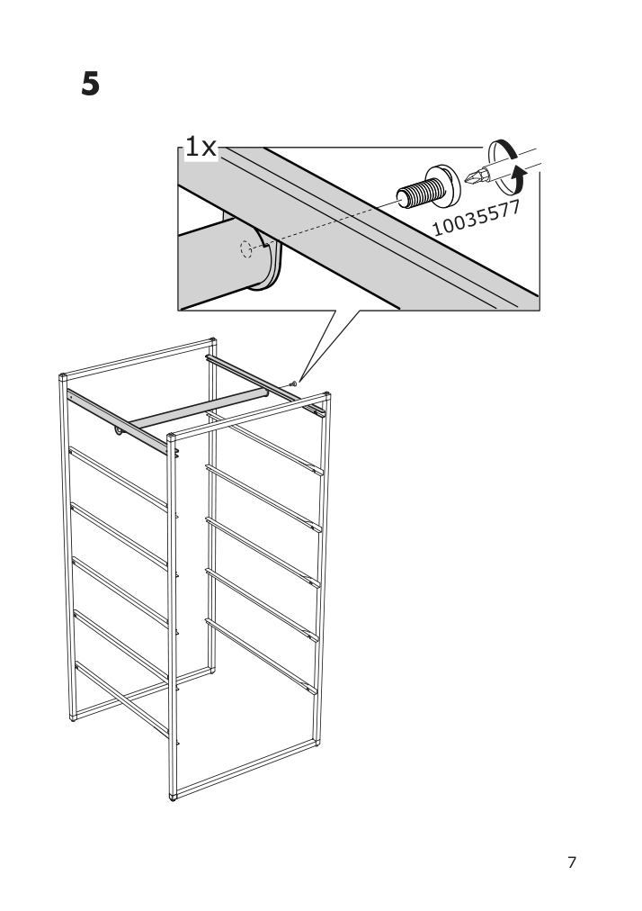 Assembly instructions for IKEA Jonaxel adjustable clothes rail white | Page 7 - IKEA JONAXEL wardrobe combination 093.062.04