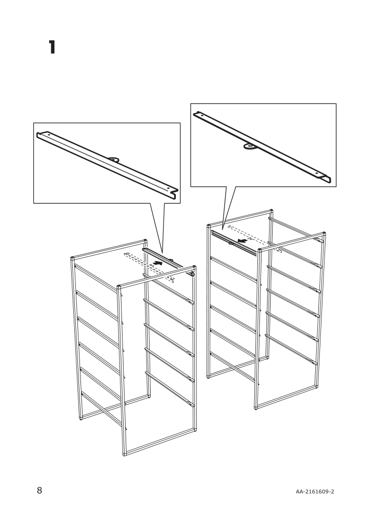 Assembly instructions for IKEA Jonaxel adjustable clothes rail white | Page 8 - IKEA JONAXEL wardrobe combination 593.114.63