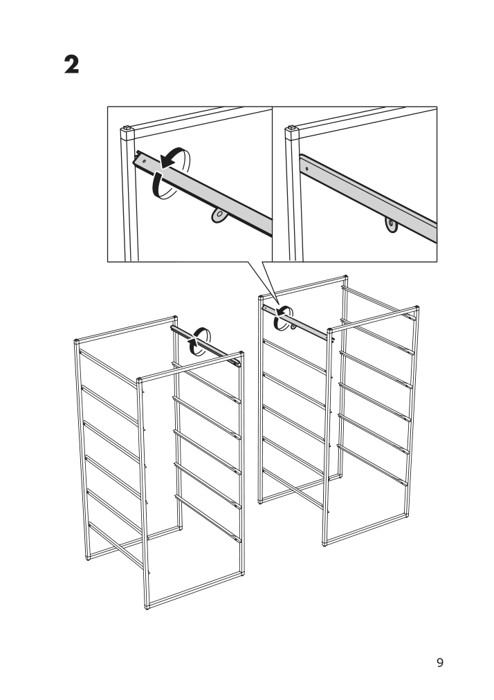 Assembly instructions for IKEA Jonaxel adjustable clothes rail white | Page 9 - IKEA JONAXEL wardrobe combination 093.062.04