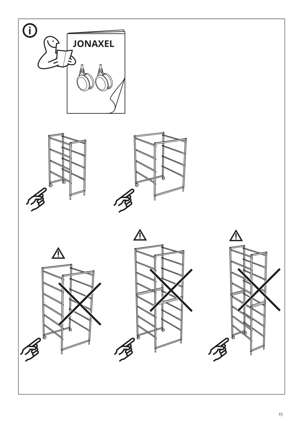 Assembly instructions for IKEA Jonaxel frame white | Page 11 - IKEA JONAXEL storage combination 193.061.85