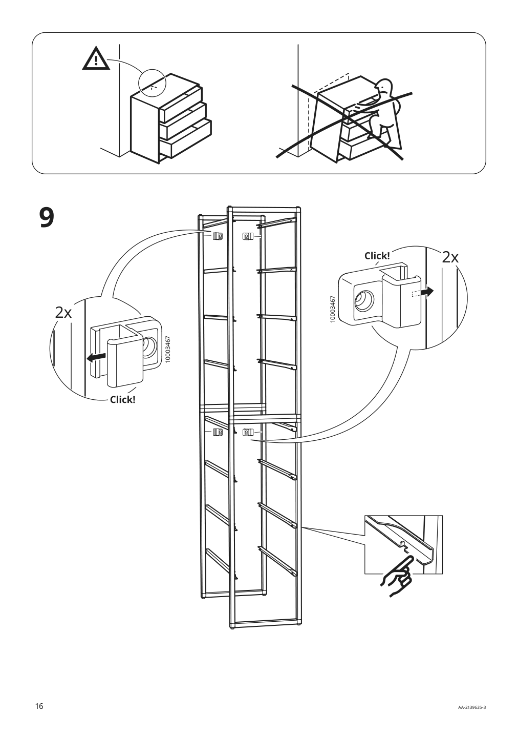 Assembly instructions for IKEA Jonaxel frame white | Page 16 - IKEA JONAXEL wardrobe combination 892.976.63