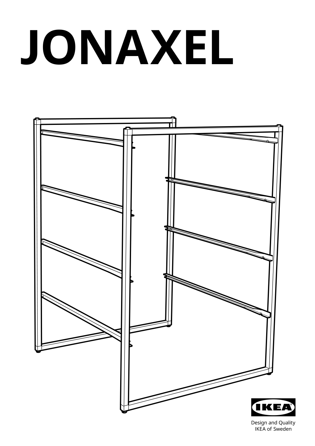 Assembly instructions for IKEA Jonaxel frame white | Page 1 - IKEA JONAXEL wardrobe combination 593.175.54