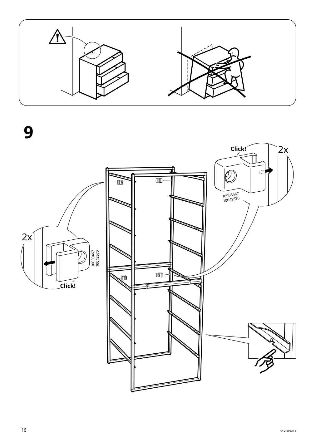 Assembly instructions for IKEA Jonaxel frame white | Page 16 - IKEA JONAXEL wardrobe combination 593.175.54