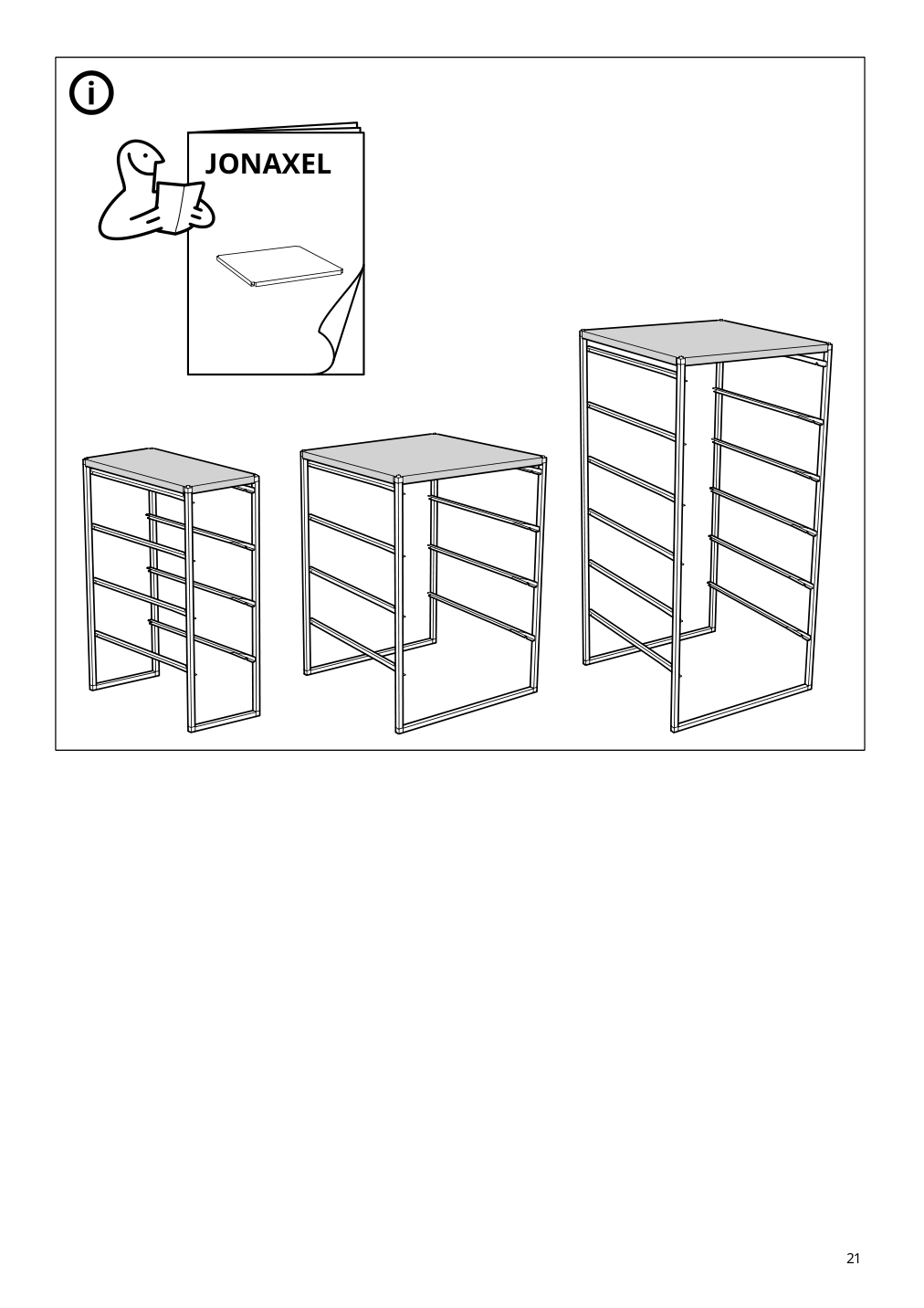 Assembly instructions for IKEA Jonaxel frame white | Page 21 - IKEA JONAXEL open storage combination 192.976.85