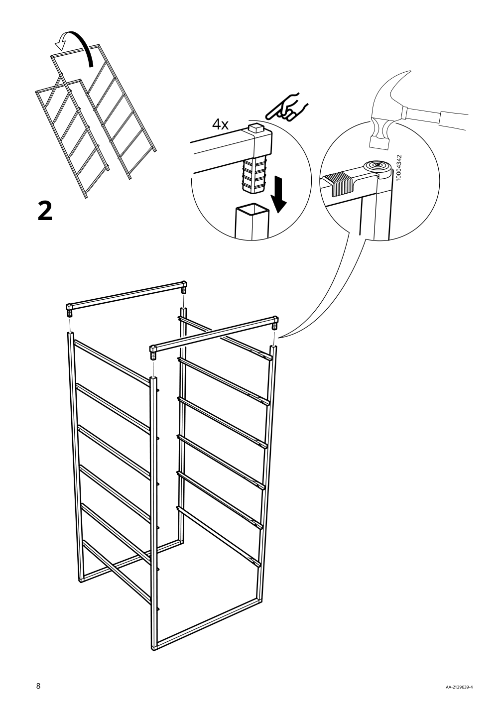 Assembly instructions for IKEA Jonaxel frame white | Page 8 - IKEA JONAXEL wardrobe combination 093.062.04