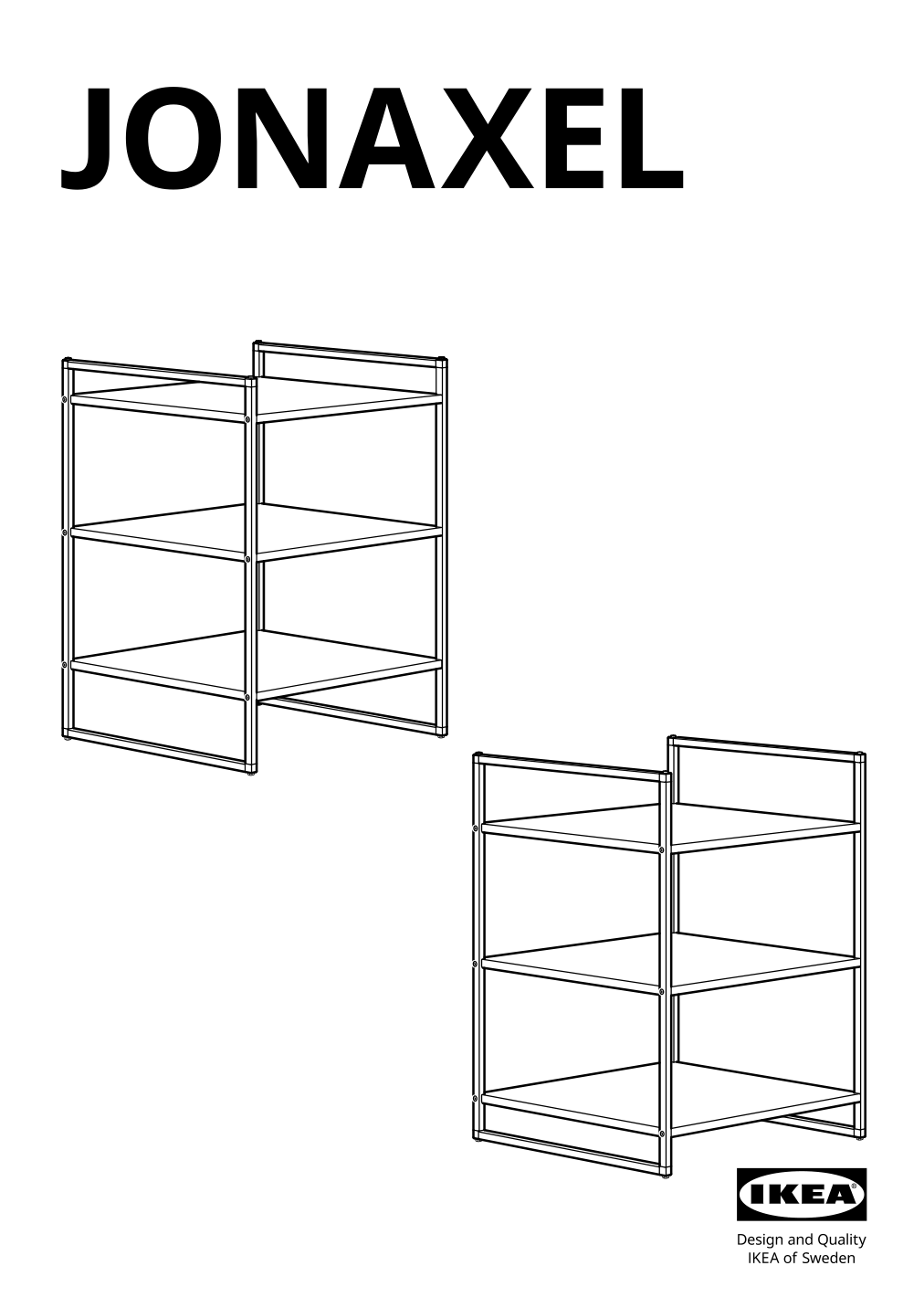 Assembly instructions for IKEA Jonaxel shelf unit white | Page 1 - IKEA JONAXEL shelf unit 704.199.71