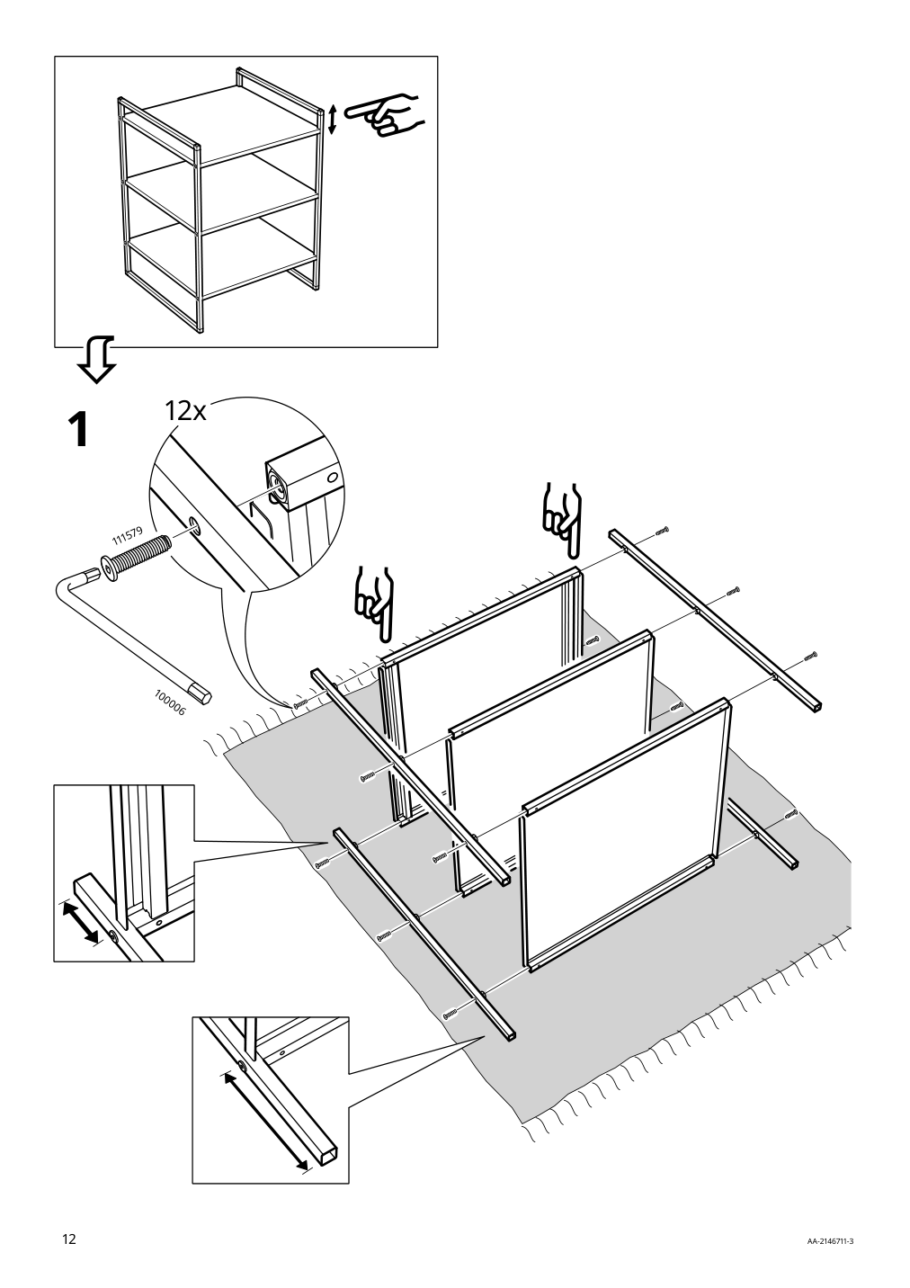 Assembly instructions for IKEA Jonaxel shelf unit white | Page 12 - IKEA JONAXEL shelf unit 704.199.71