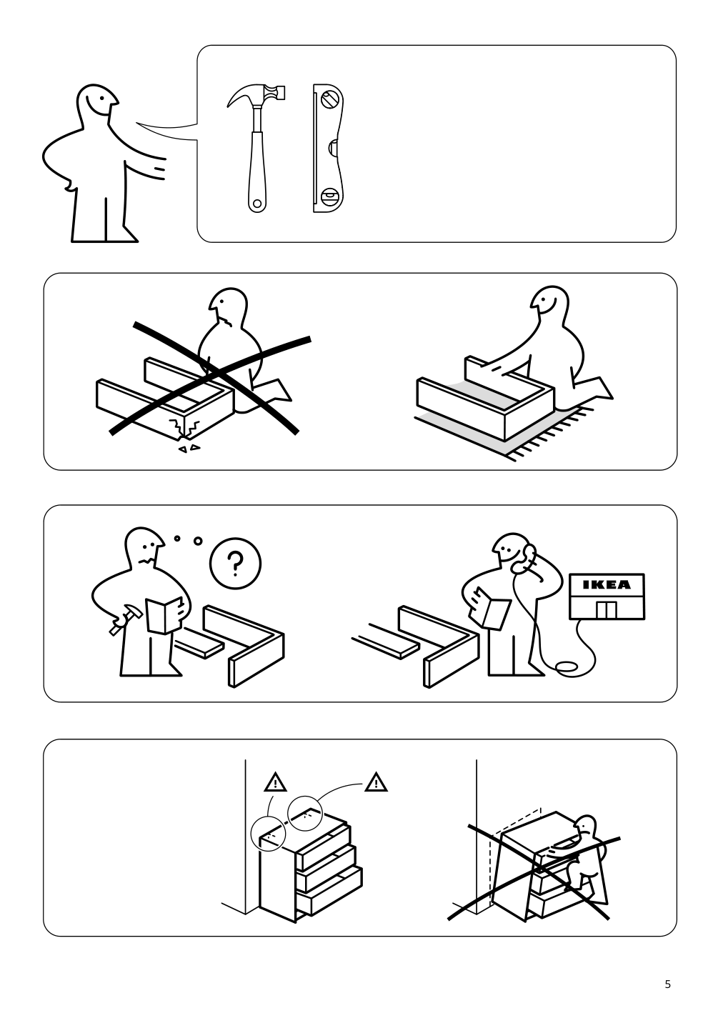 Assembly instructions for IKEA Jonaxel shelf unit white | Page 5 - IKEA JONAXEL wardrobe combination 093.062.04