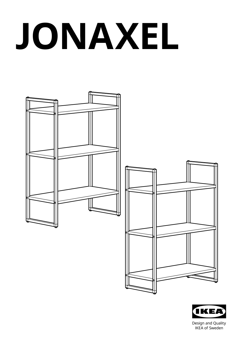 Assembly instructions for IKEA Jonaxel shelf unit white | Page 1 - IKEA JONAXEL shelf unit 304.199.73