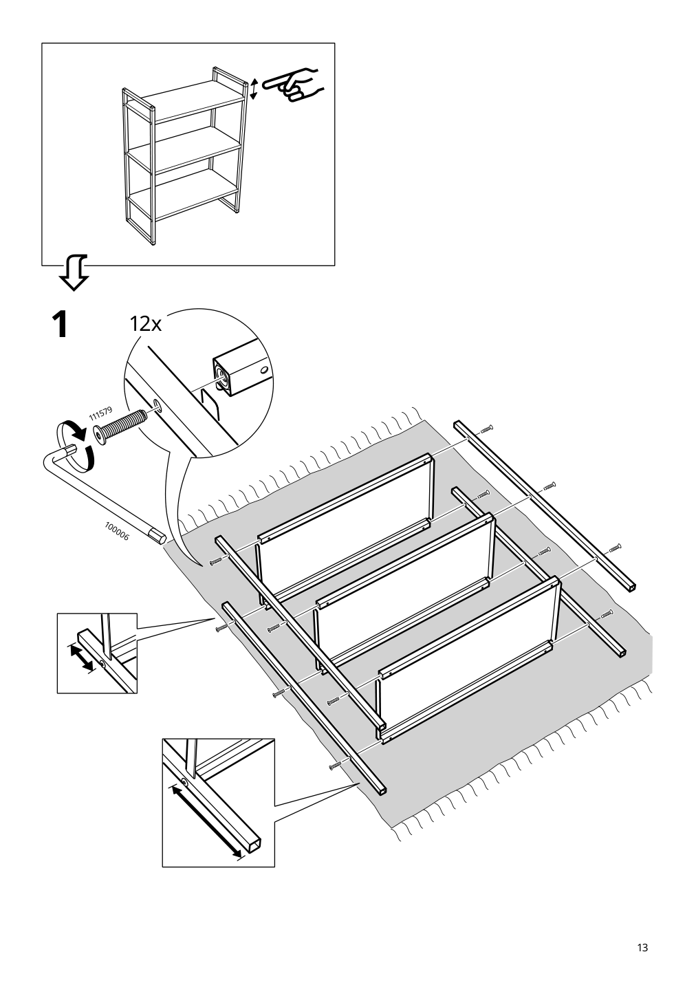 Assembly instructions for IKEA Jonaxel shelf unit white | Page 13 - IKEA JONAXEL shelf unit 304.199.73