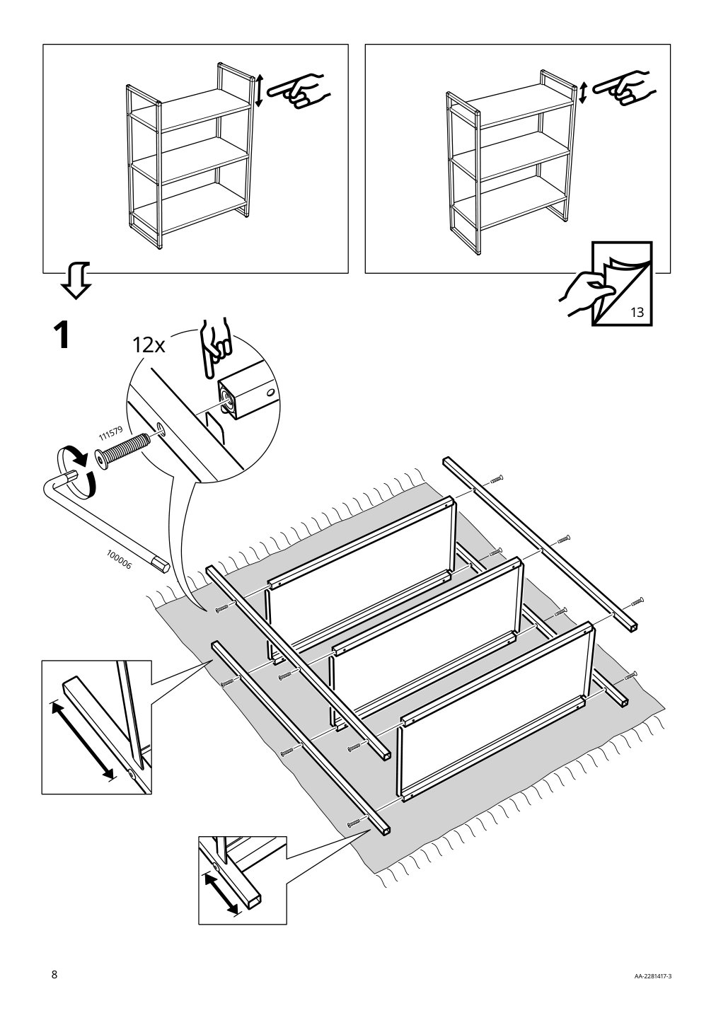 Assembly instructions for IKEA Jonaxel shelf unit white | Page 8 - IKEA JONAXEL shelf unit 304.199.73