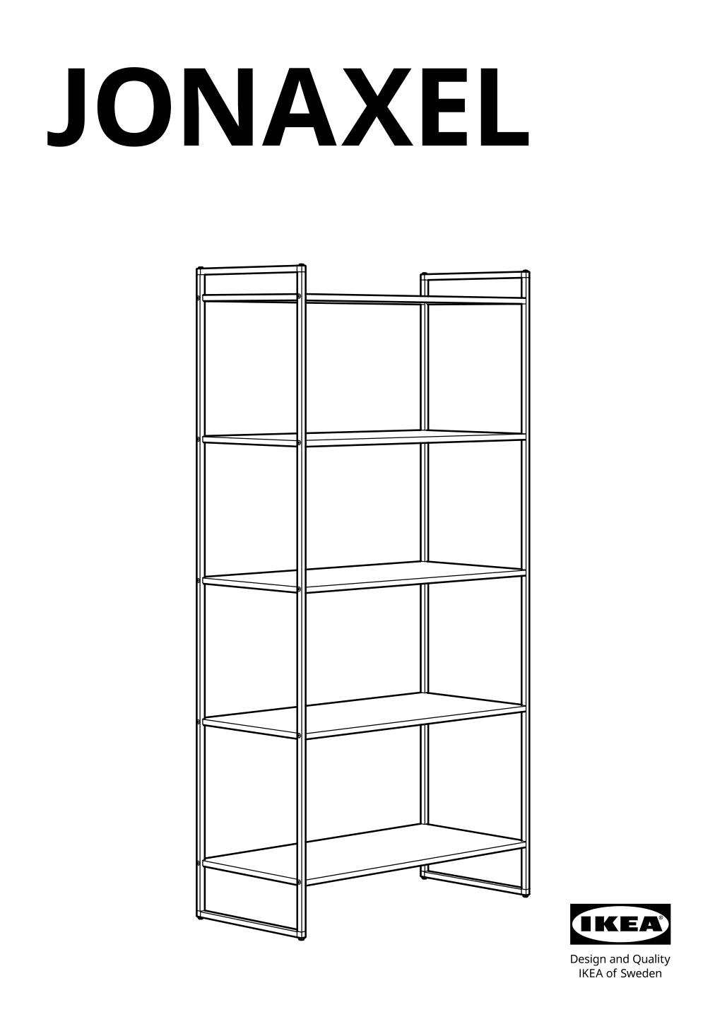 Assembly instructions for IKEA Jonaxel shelf unit white | Page 1 - IKEA JONAXEL shelf unit 504.199.72