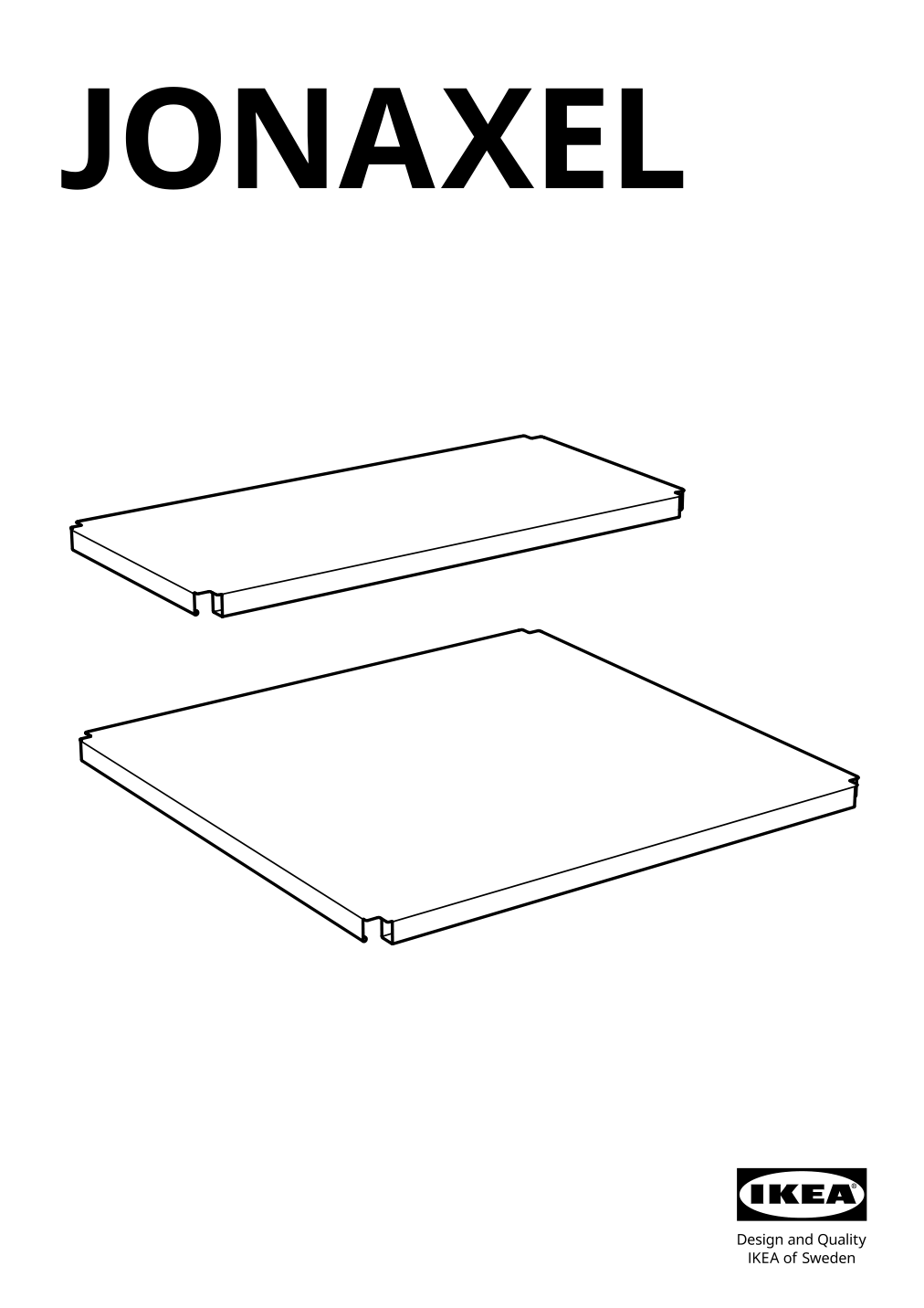 Assembly instructions for IKEA Jonaxel top shelf for frame white | Page 1 - IKEA JONAXEL storage combination 793.050.98