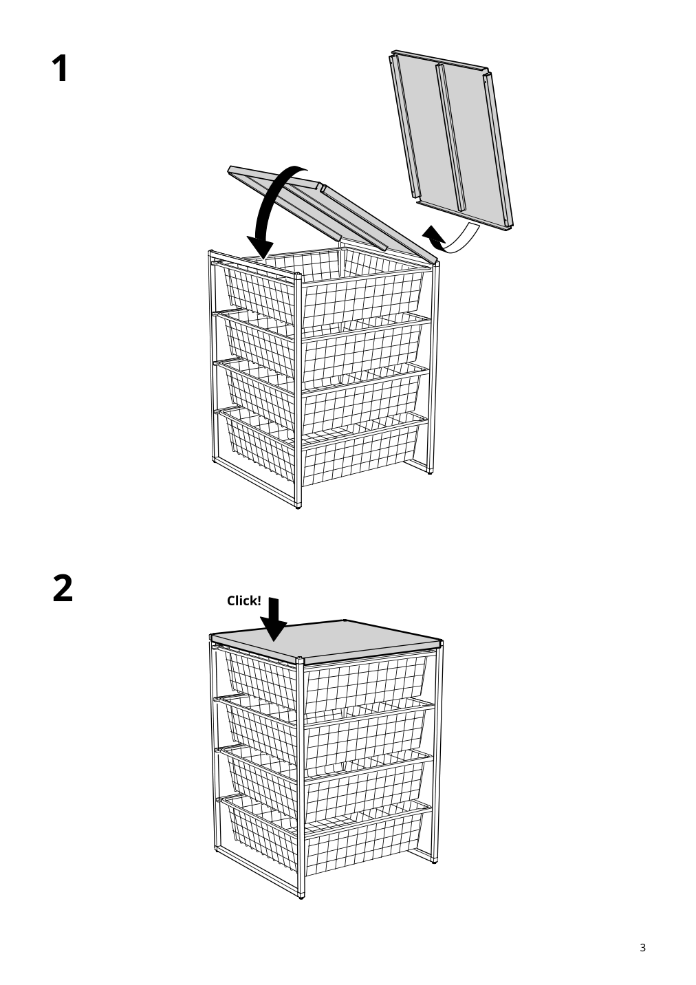 Assembly instructions for IKEA Jonaxel top shelf for frame white | Page 3 - IKEA JONAXEL storage combination 793.050.98