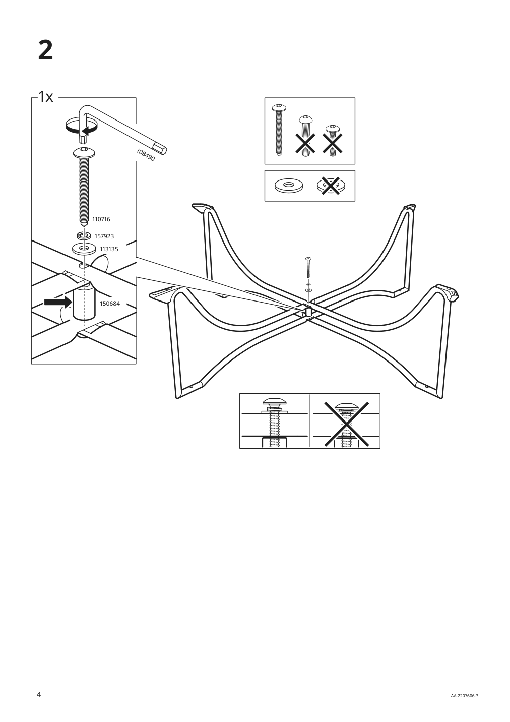 Assembly instructions for IKEA Jutholmen corner section outdoor dark gray brown | Page 4 - IKEA JUTHOLMEN 4-seat conversation set, outdoor 793.851.46