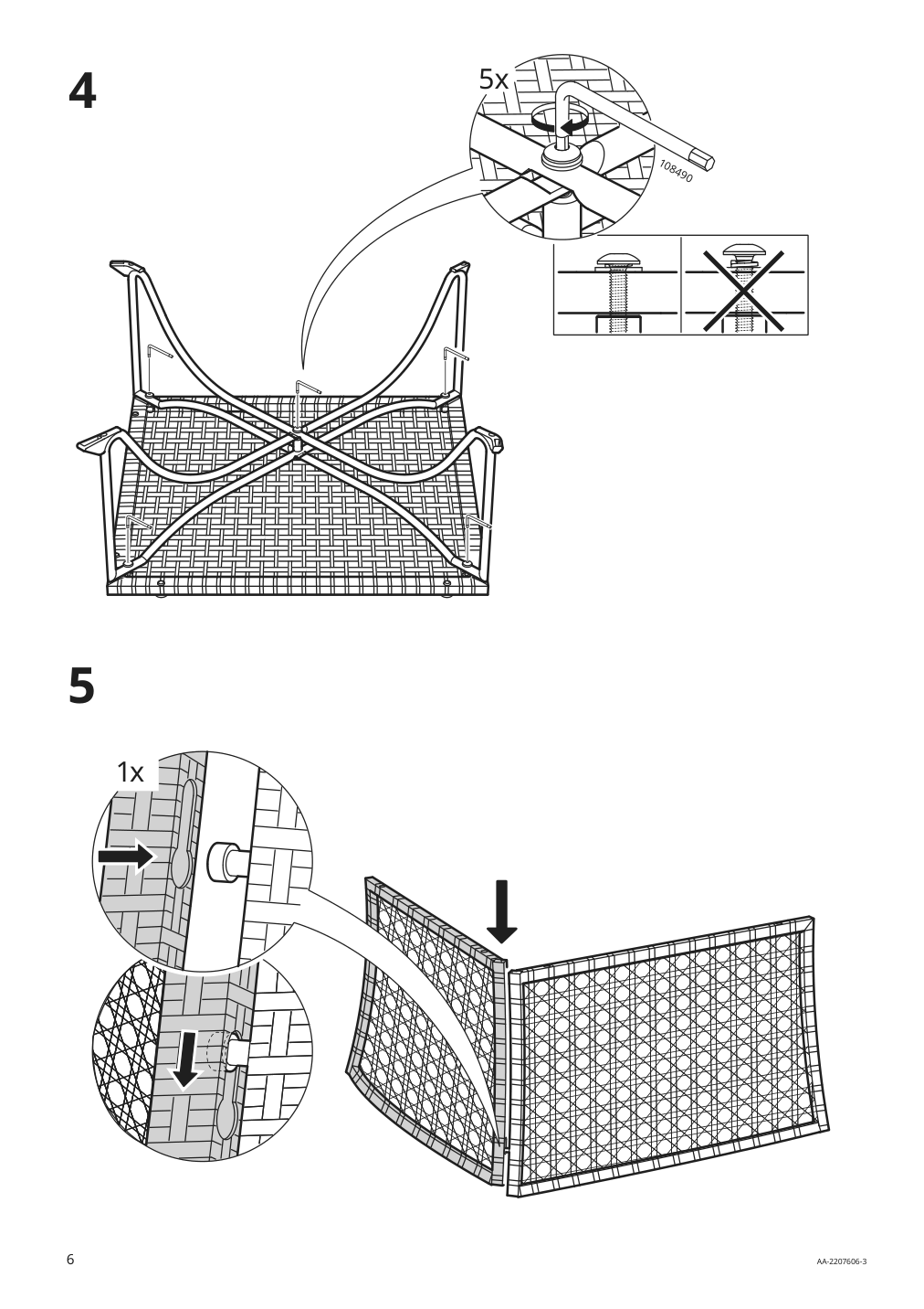 Assembly instructions for IKEA Jutholmen corner section outdoor dark gray brown | Page 6 - IKEA JUTHOLMEN 4-seat conversation set, outdoor 793.851.46