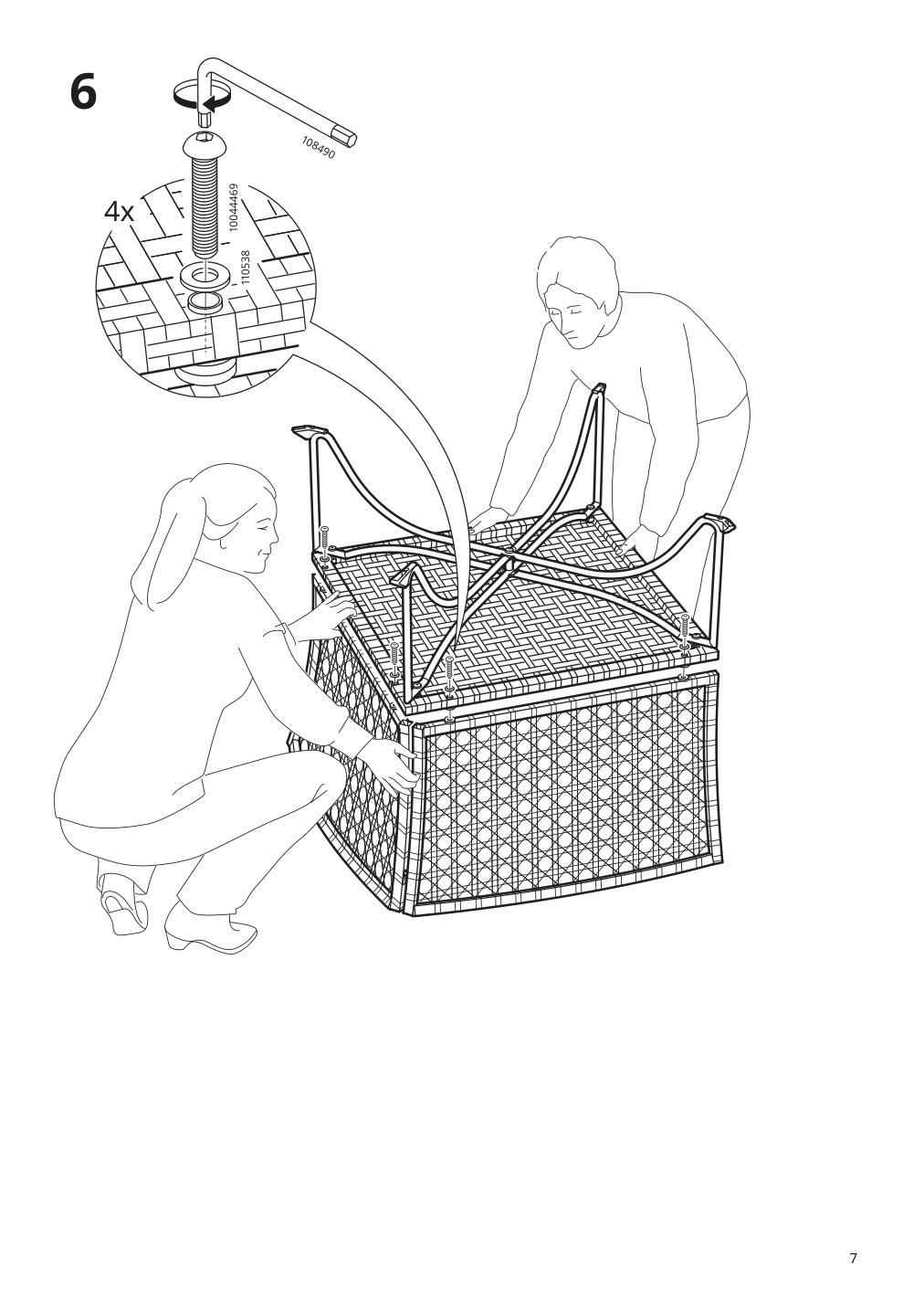 Assembly instructions for IKEA Jutholmen corner section outdoor dark gray brown | Page 7 - IKEA JUTHOLMEN 4-seat conversation set, outdoor 793.851.46