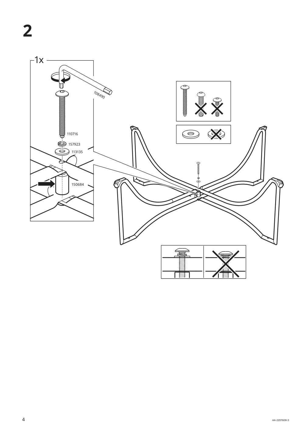 Assembly instructions for IKEA Jutholmen one seat section outdoor dark gray brown | Page 4 - IKEA JUTHOLMEN 4-seat conversation set, outdoor 793.851.46