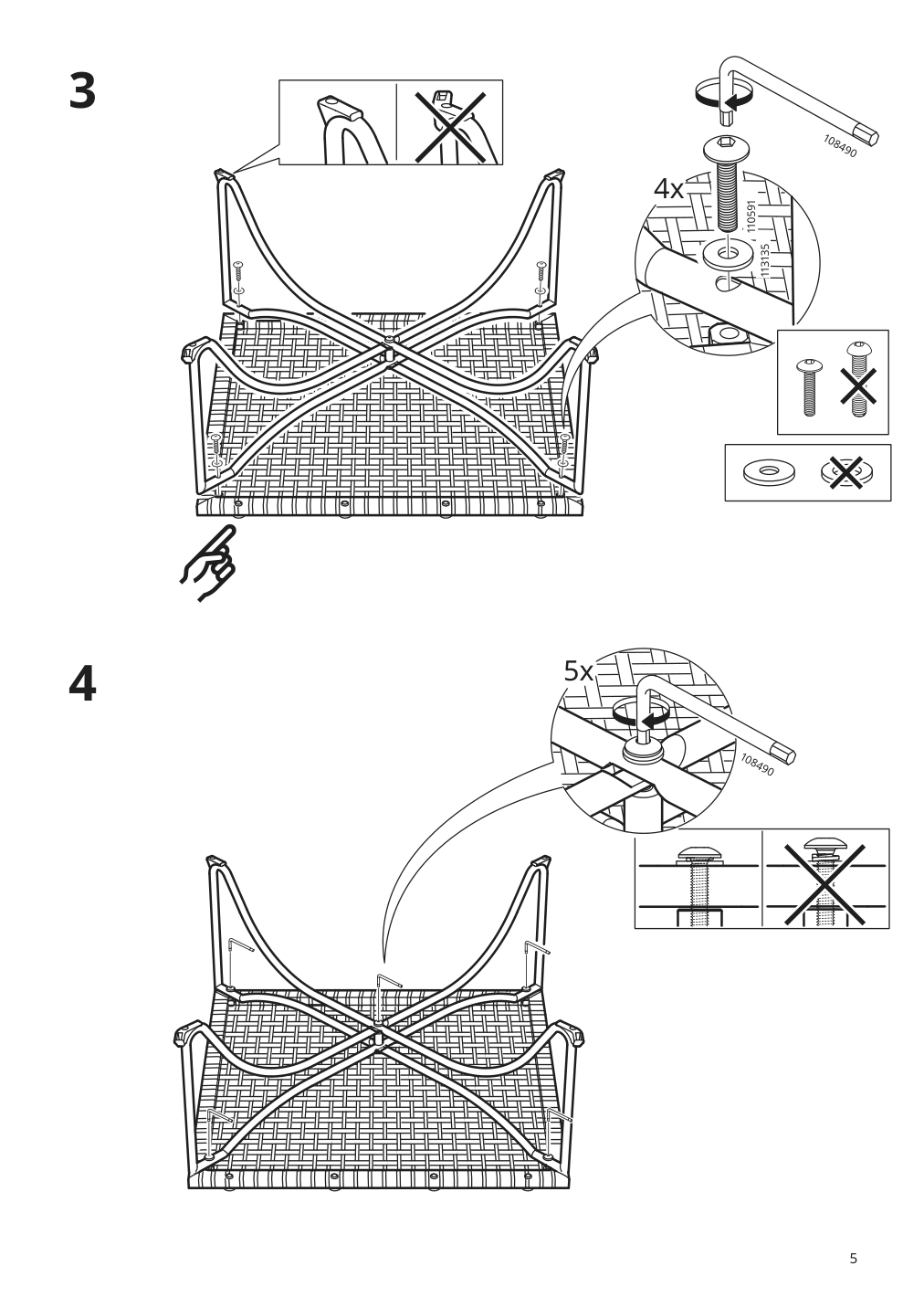 Assembly instructions for IKEA Jutholmen one seat section outdoor dark gray brown | Page 5 - IKEA JUTHOLMEN 4-seat conversation set, outdoor 793.851.46