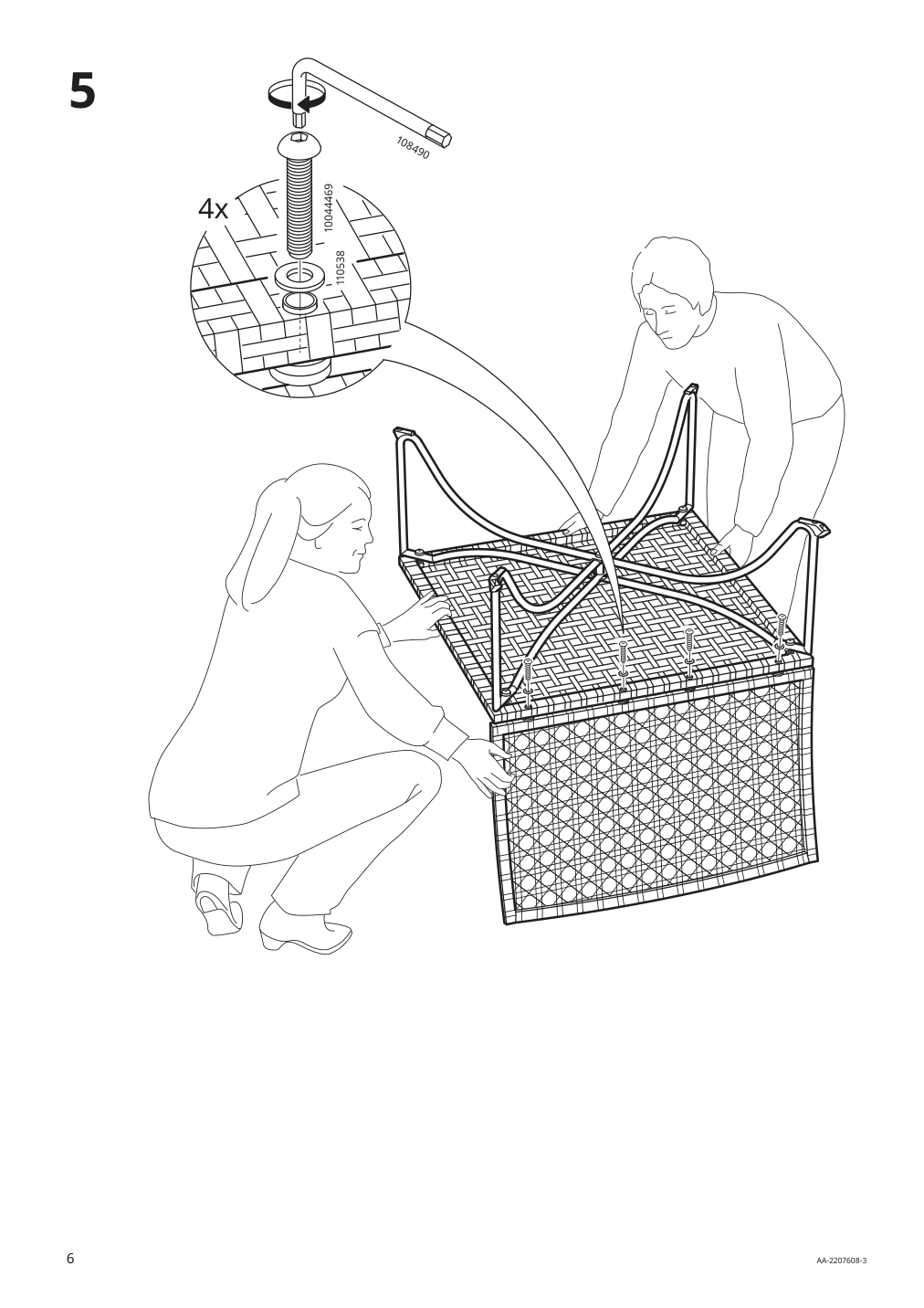 Assembly instructions for IKEA Jutholmen one seat section outdoor dark gray brown | Page 6 - IKEA JUTHOLMEN 4-seat conversation set, outdoor 793.851.46