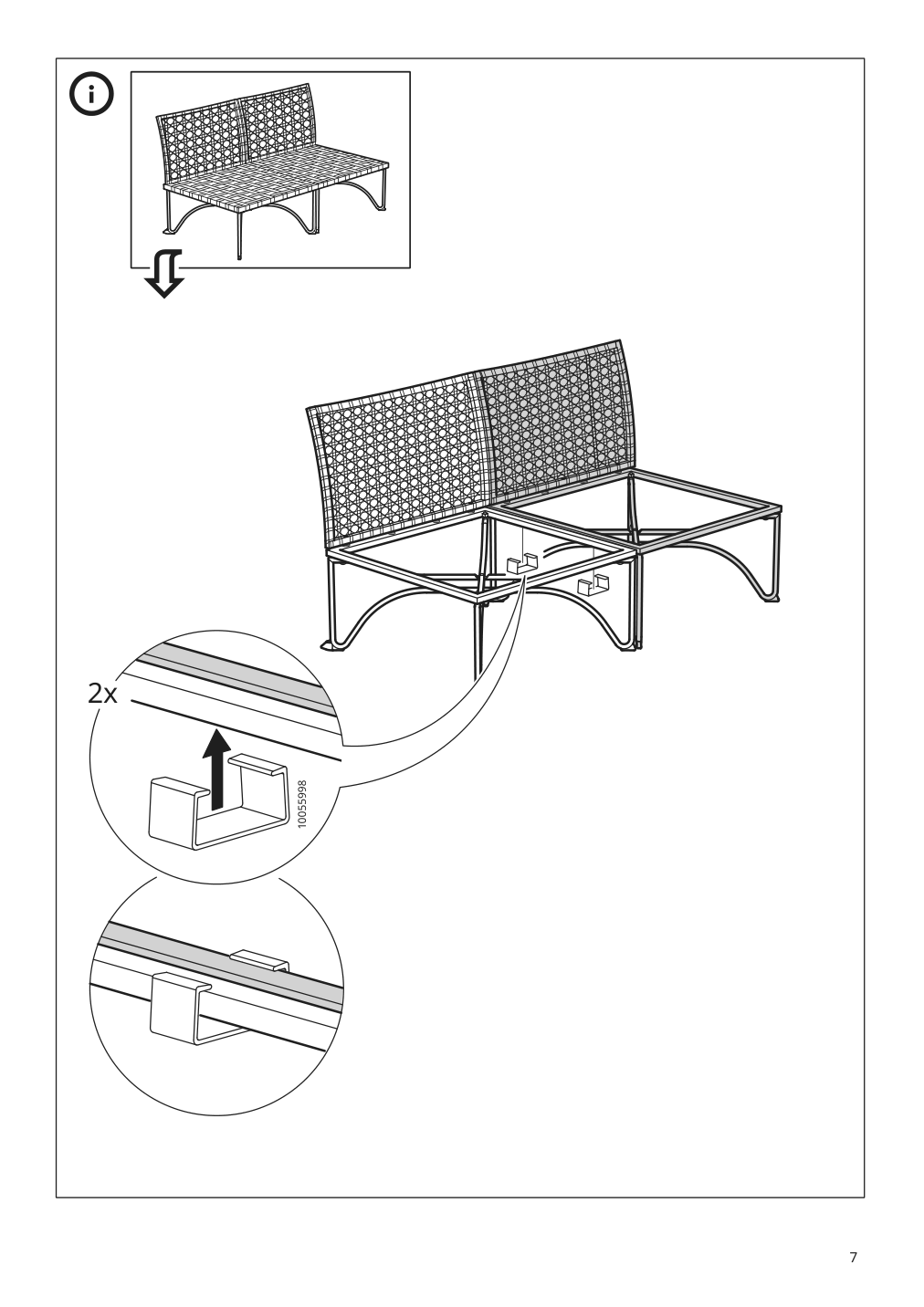 Assembly instructions for IKEA Jutholmen one seat section outdoor dark gray brown | Page 7 - IKEA JUTHOLMEN 4-seat conversation set, outdoor 793.851.46