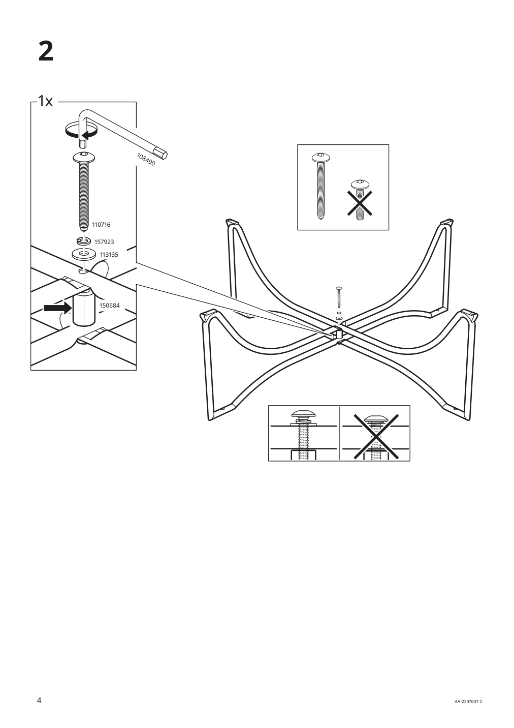 Assembly instructions for IKEA Jutholmen stool outdoor dark gray brown | Page 4 - IKEA JUTHOLMEN 3-seat modular sofa, outdoor 993.851.74