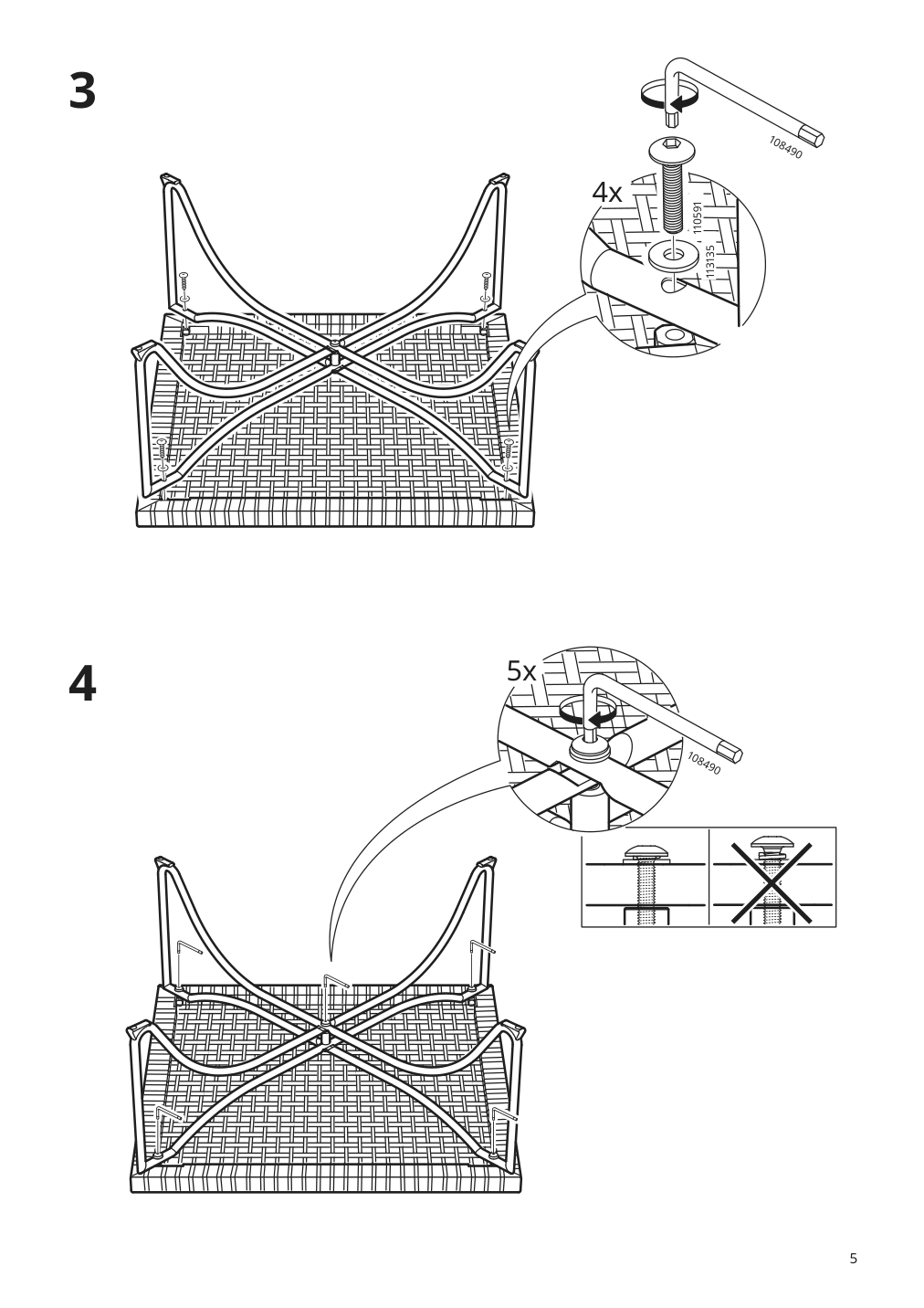 Assembly instructions for IKEA Jutholmen stool outdoor dark gray brown | Page 5 - IKEA JUTHOLMEN 3-seat modular sofa, outdoor 993.851.74