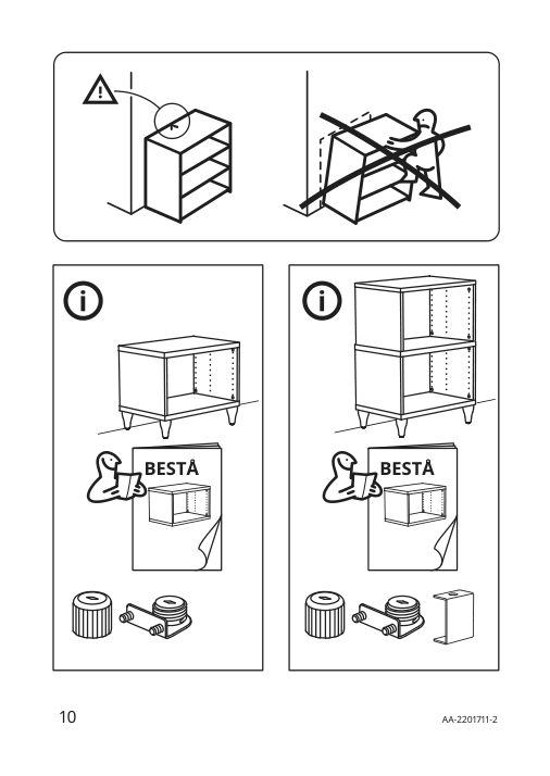 Assembly instructions for IKEA Kabbarp leg white | Page 10 - IKEA BESTÅ TV unit 393.845.30