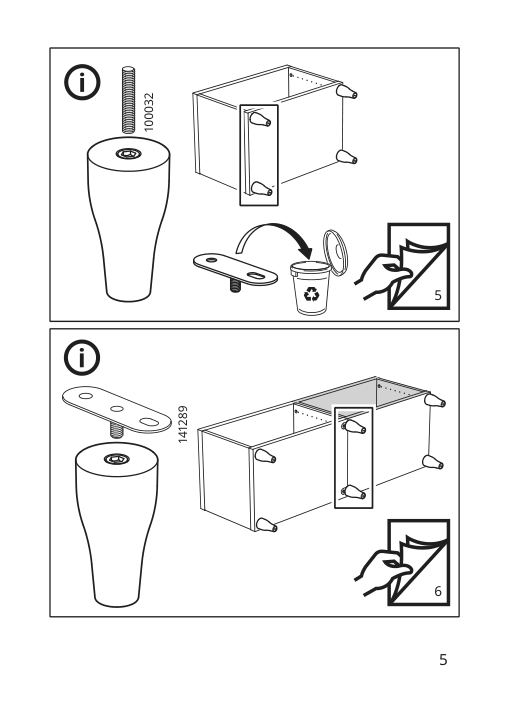 Assembly instructions for IKEA Kabbarp leg white | Page 5 - IKEA BESTÅ storage combination with drawers 593.849.06