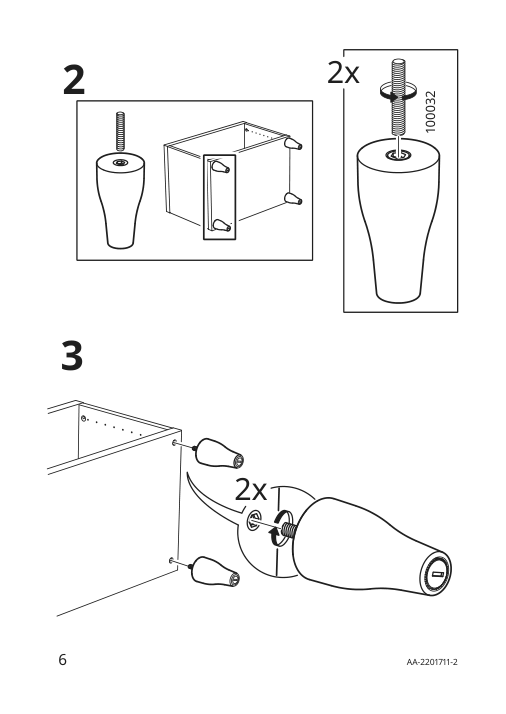 Assembly instructions for IKEA Kabbarp leg white | Page 6 - IKEA BESTÅ storage combination with doors 393.848.70