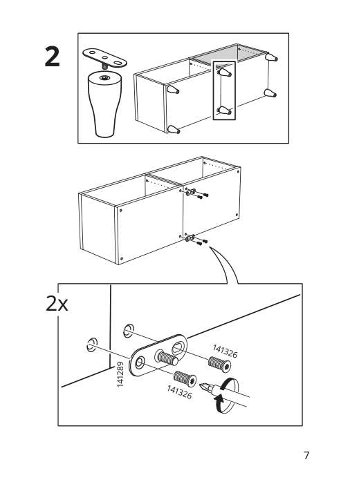 Assembly instructions for IKEA Kabbarp leg white | Page 7 - IKEA BESTÅ storage combination w doors/drawers 793.848.87