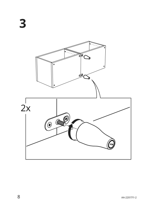 Assembly instructions for IKEA Kabbarp leg white | Page 8 - IKEA BESTÅ TV unit with drawers 493.845.58