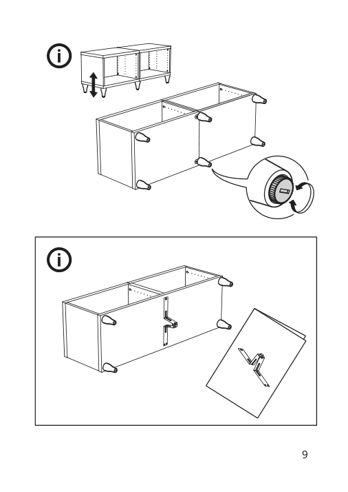 Assembly instructions for IKEA Kabbarp leg white | Page 9 - IKEA BESTÅ TV unit with drawers 493.845.58