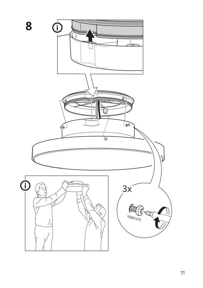 Assembly instructions for IKEA Kabomba led ceiling lamp chrome plated glossy | Page 11 - IKEA KABOMBA LED ceiling lamp 805.025.02